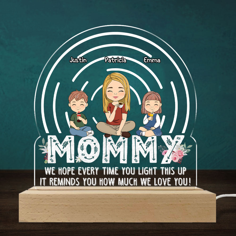 Custom Gift for Mom Grandma, Mother's Day Birthday • We Hope Every Time You Light This Up - Personalized LED Light