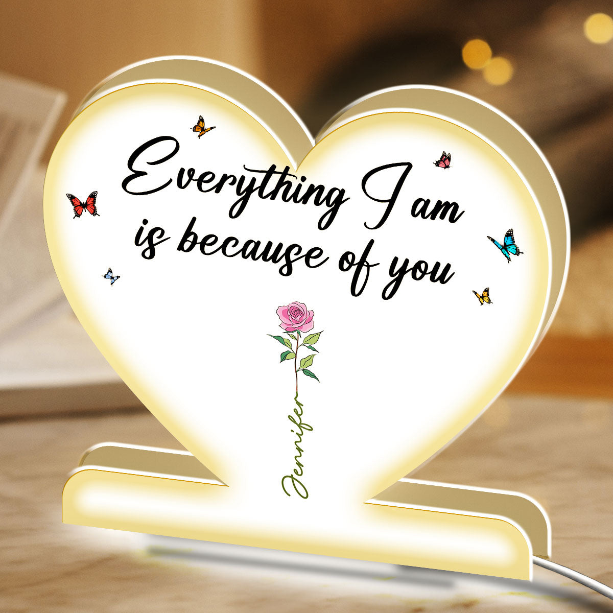 Everything Is Because Of You - Personalized Light Box