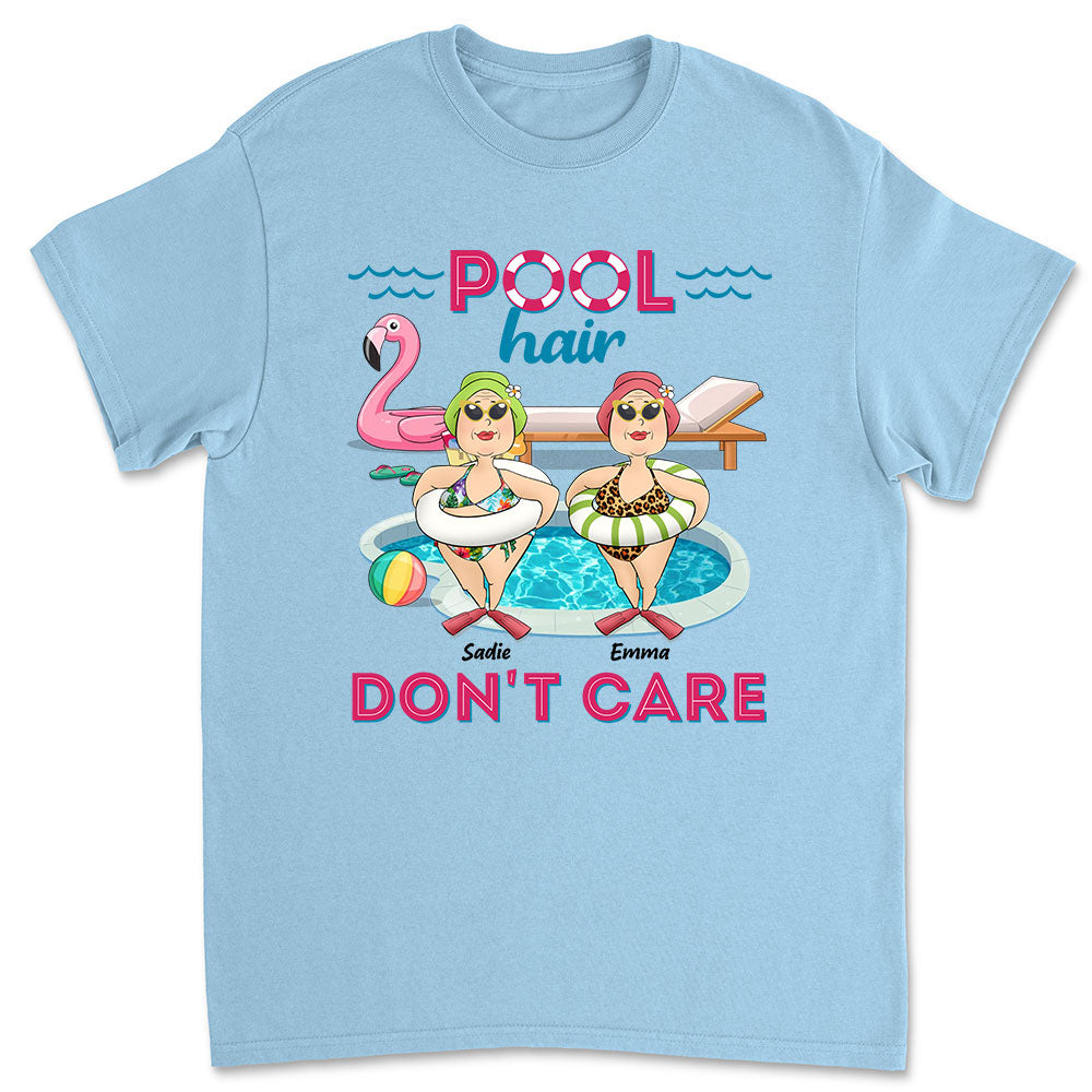 Custom Christmas & Birthday Gift for Mom, Grandma • Pool Hair Do Not Care - Personalized Shirt