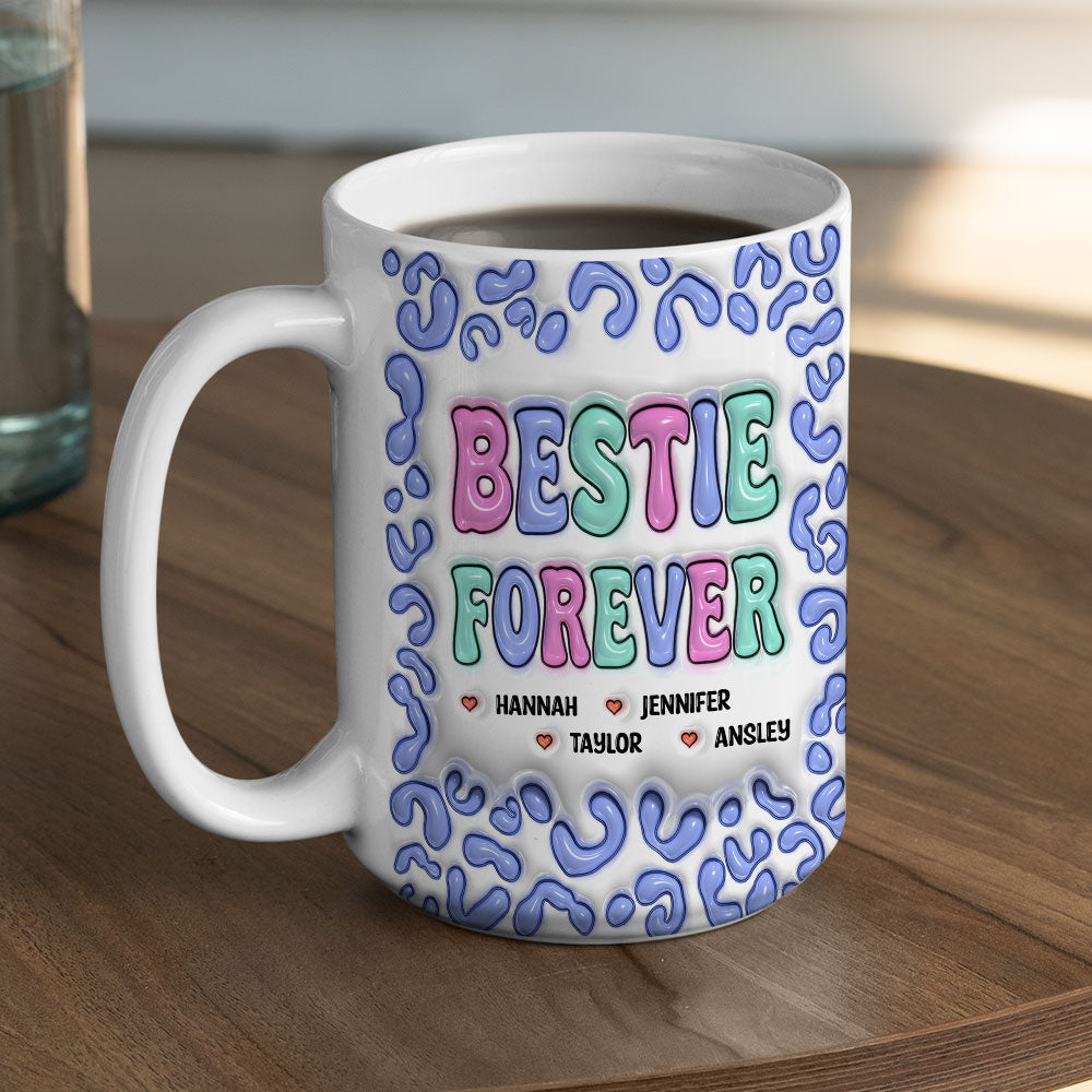 Custom Christmas & Birthday Keepsake Gift • Besties For The Resties - Personalized 3D Inflated Effect Mug