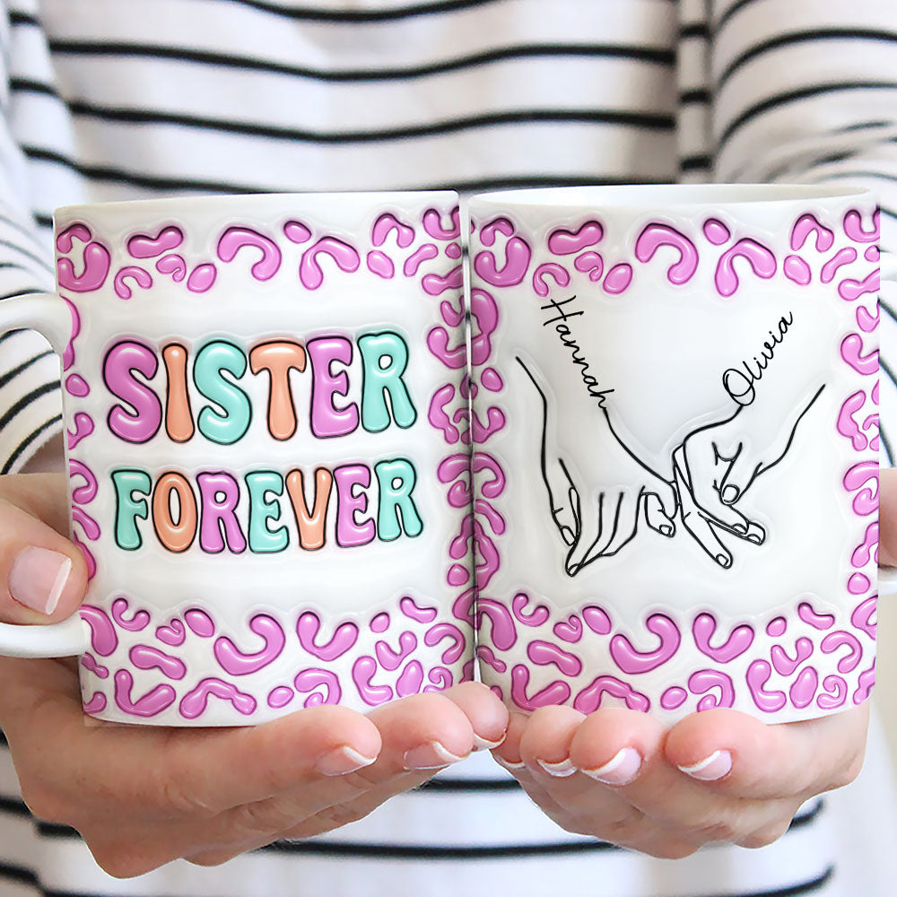 Custom Best Friend, Christmas & Birthday Friendship Keepsake Gift • Bestie Forever - Personalized 3D Inflated Effect Mug