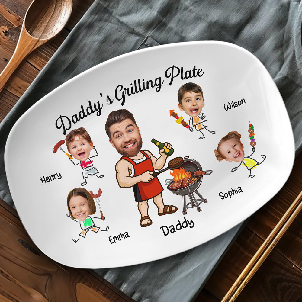 Hot Grill Cool Dad Vibes - Personalized Platter