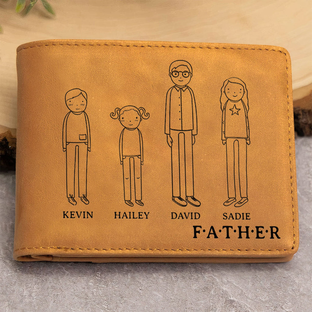 Happy Fathers Day - Personalized Men Leather Wallet