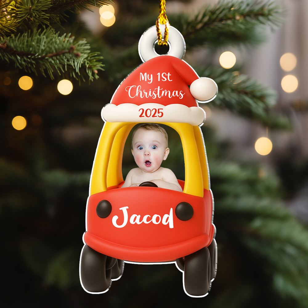 Custom Photo Keepsake Christmas Ornament • Tiny Rider Christmas - Personalized Acrylic Ornament