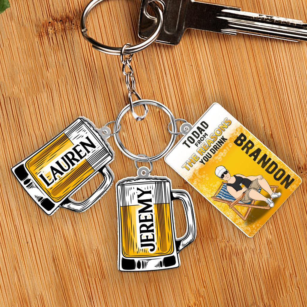 To Dad From The Reason You Drink - Personalized Acrylic Tag Keychain