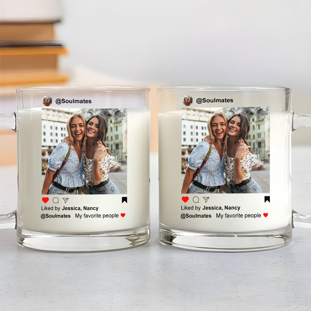Custom Photo Best Friend, Christmas & Birthday Friendship Keepsake Gift • Besties Slay Together - Personalized Glass Mug