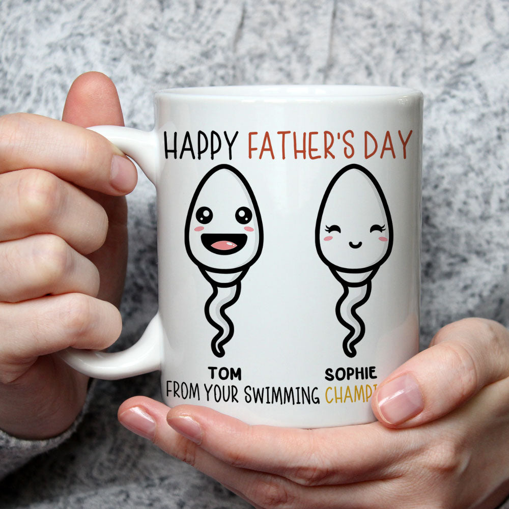Custom Christmas & Birthday Gift for Dad • From Your Swimming Champions - Personalized Mug