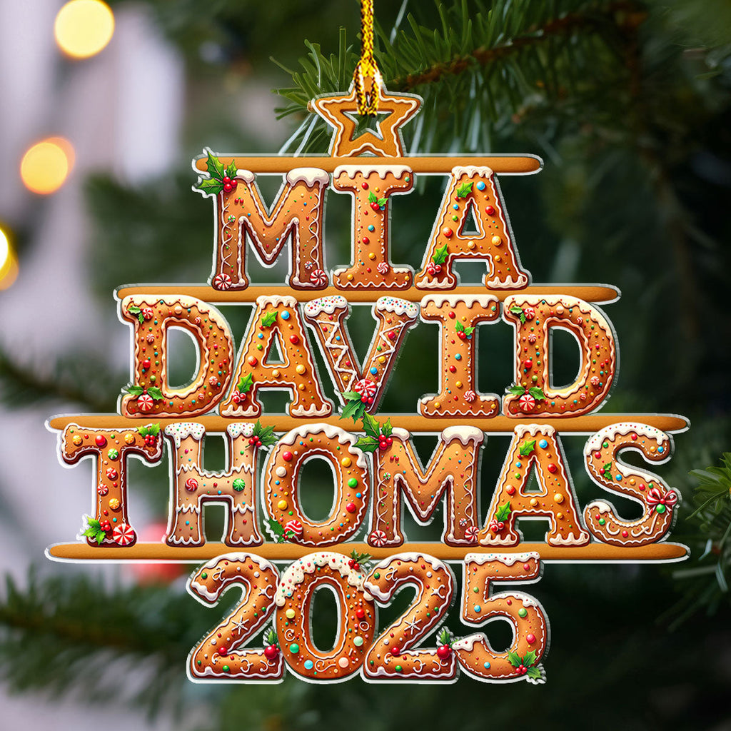 Custom Cookie Letter Christmas Ornament with Name • Cookie Letter Tree - Personalized Acrylic Ornament