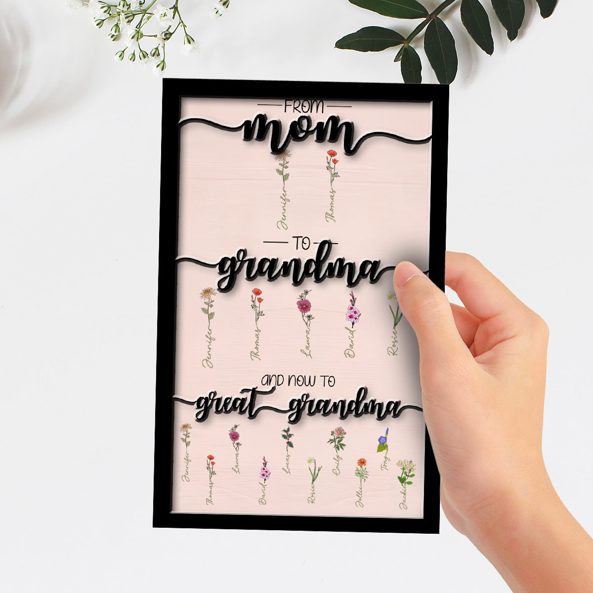 Custom Mother's Day Decor, Gift for Mom & Grandma • First Mom Now Grandma - Personalized Wooden Plaque
