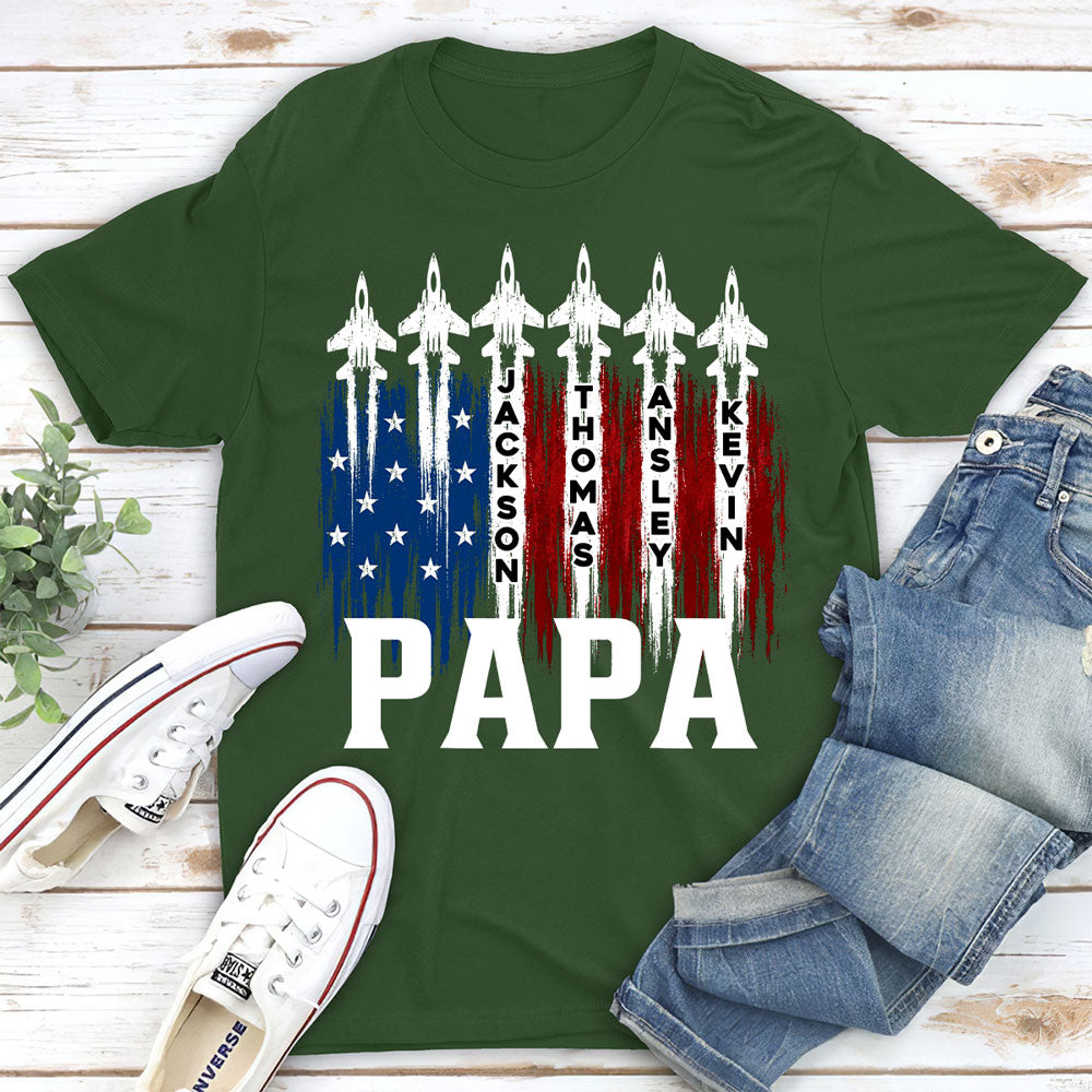 Custom Father's Day, Special Gift for Dad & Grandpa • Papa American - Personalized Shirt