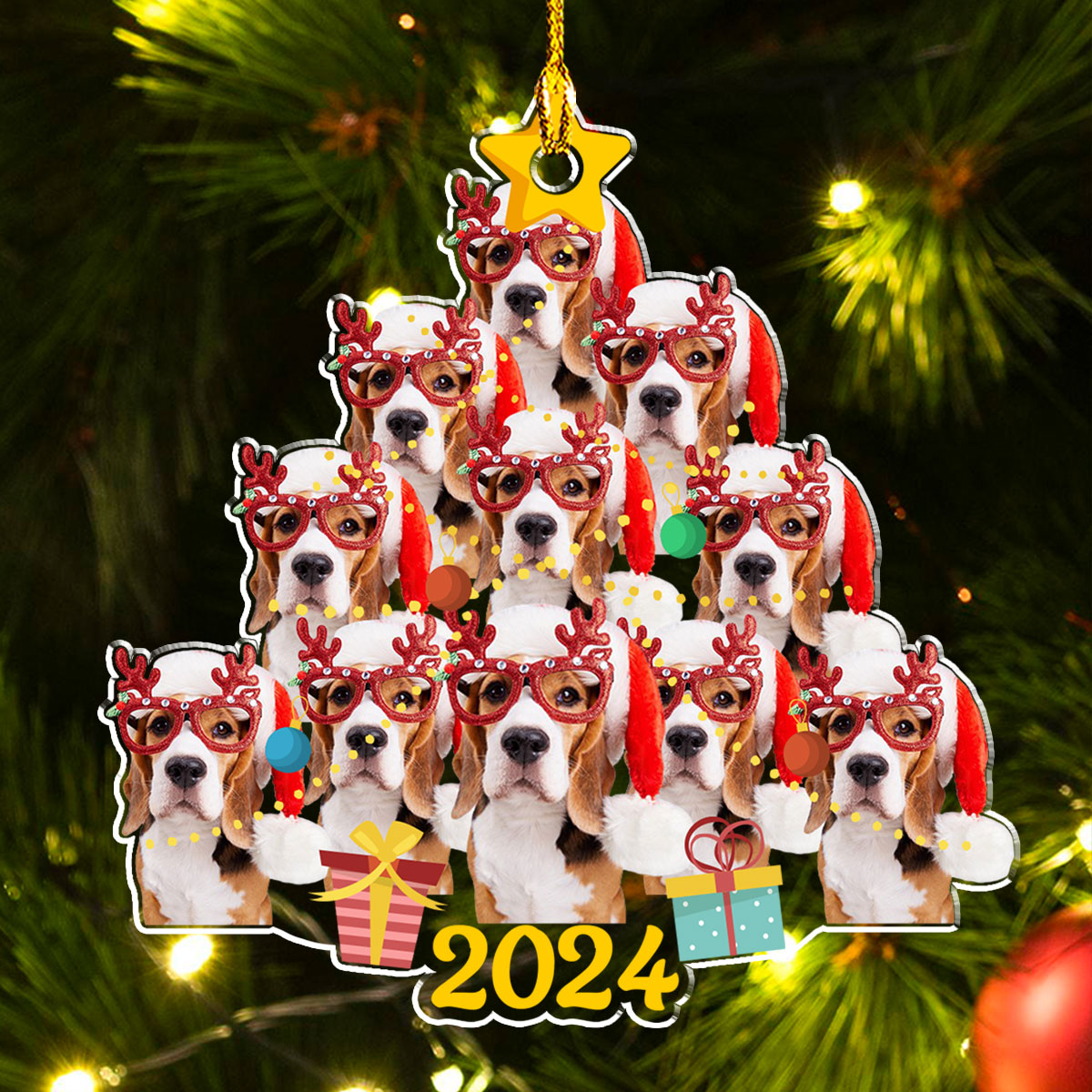 Custom Photo Family Ornament, Christmas Gift for Family Members • Holiday Harmony - Personalized Acrylic Ornament