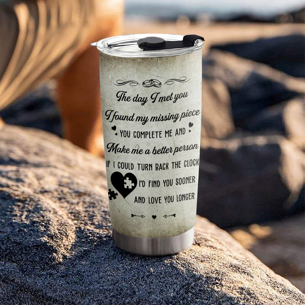 Custom Christmas Anniversary Gifts For Wife • My Missing Piece - Personalized Tumbler
