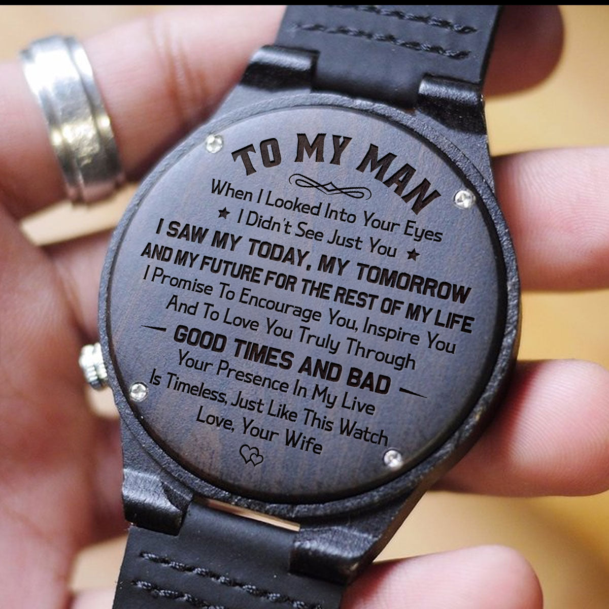 Love You Truly Through - Personalized Wood Watch