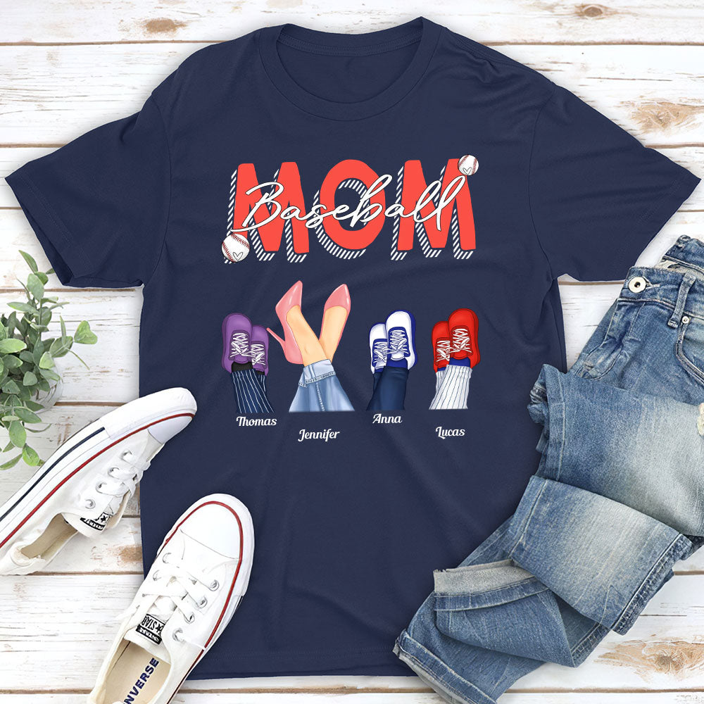 Custom Christmas & Birthday Gift for Mom, Grandma • Baseball Mom - Personalized Unisex T-shirt