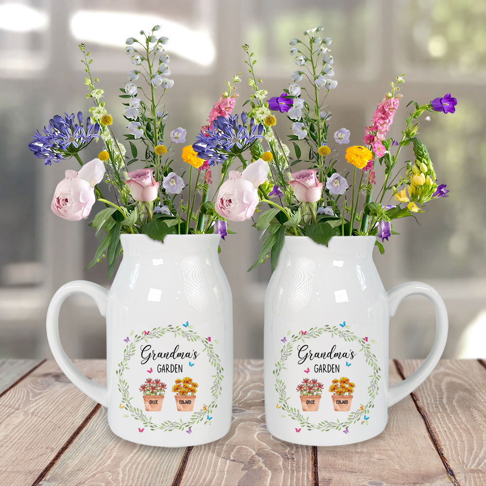 Circle Birth Month Flowers - Personalized Home Decor Flower Vase