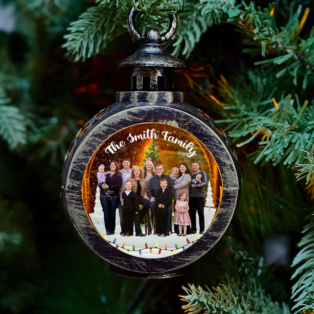 Custom Photo Family Christmas Gifts, Holiday Decor • Family And Friends - Personalized Christmas Lantern
