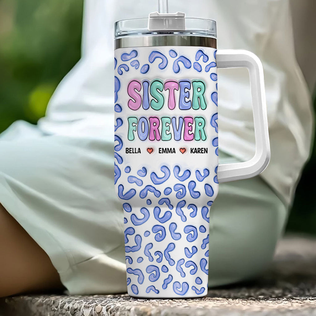 Besties For The Resties - Personalized 3D Inflated Effect Printed 40 Oz Tumbler