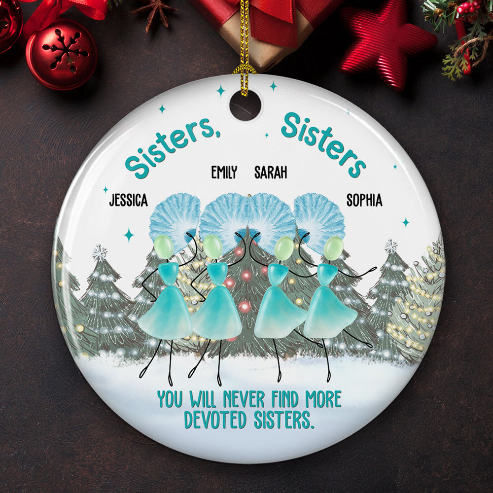 Custom Sister Christmas Ornament •  Awesome Sisters Sisters - Personalized Ceramic Ornament