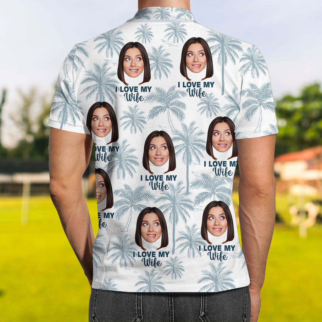 Love My Wife - Personalized Photo Polo Shirt