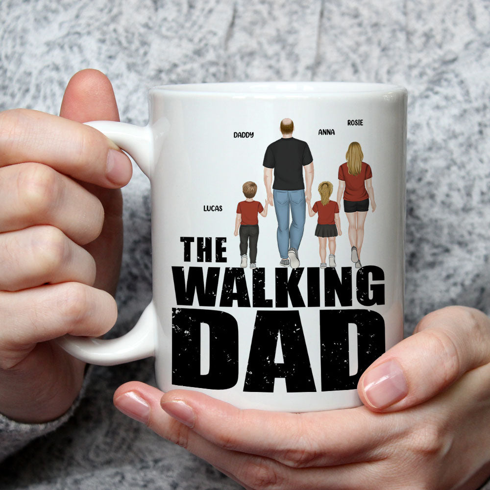 Custom Father's Day, Special Gift for Dad & Grandpa • The Walking Dad - Personalized Coffee Mug