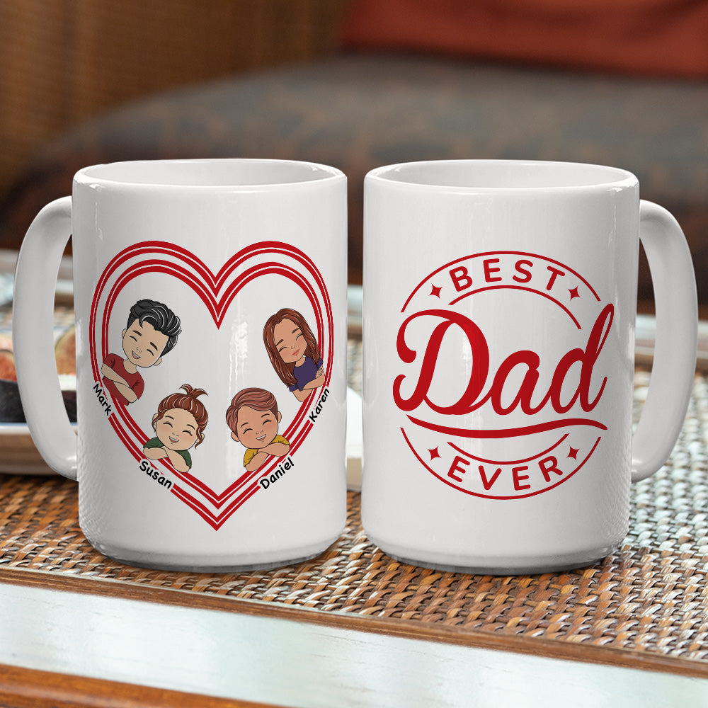 Custom Christmas & Birthday Keepsake Gift • Best Dad Ever and Ever - Personalized Coffee Mug