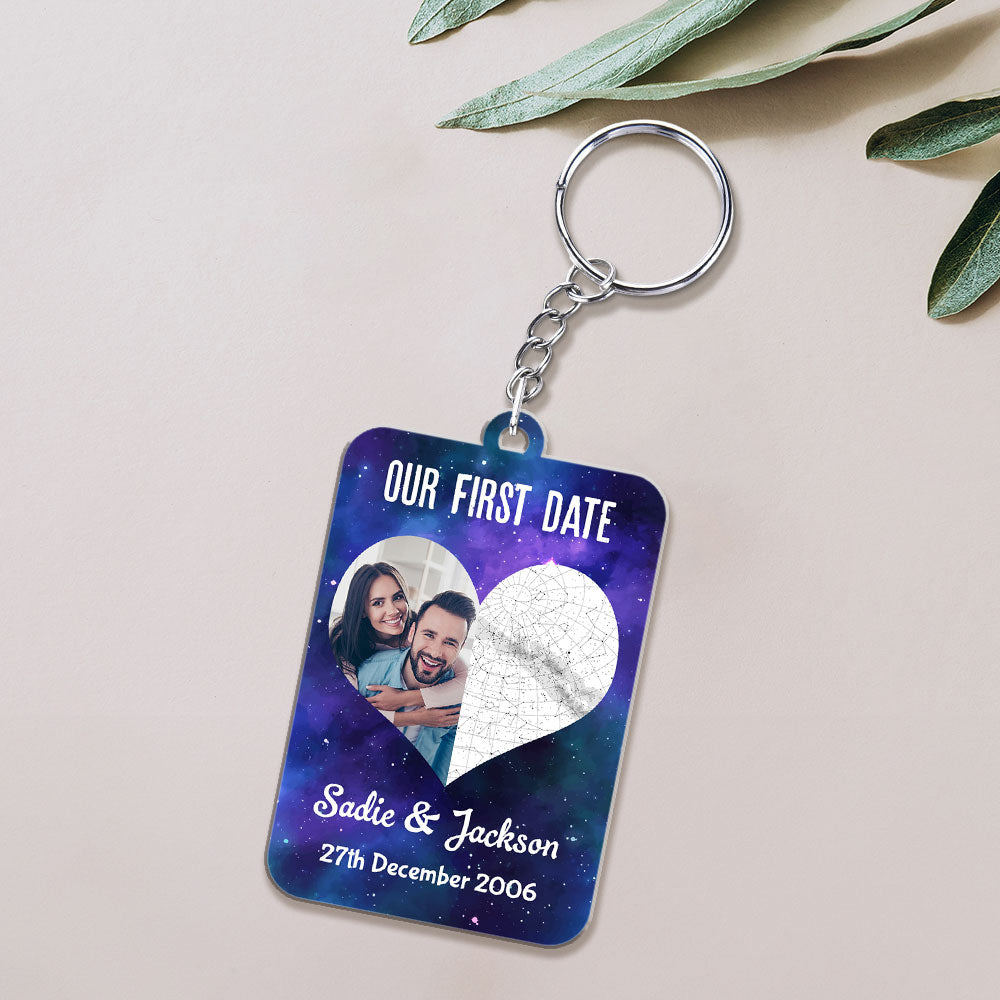 Star Map Our First Date - Personalized Acrylic Keychain