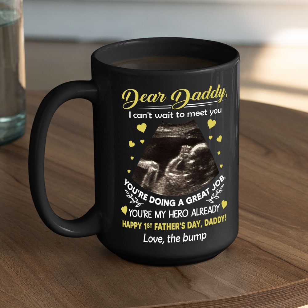 Custom Christmas & Birthday Gift for Dad • Cant Wait To Meet You - Personalized Coffee Mug