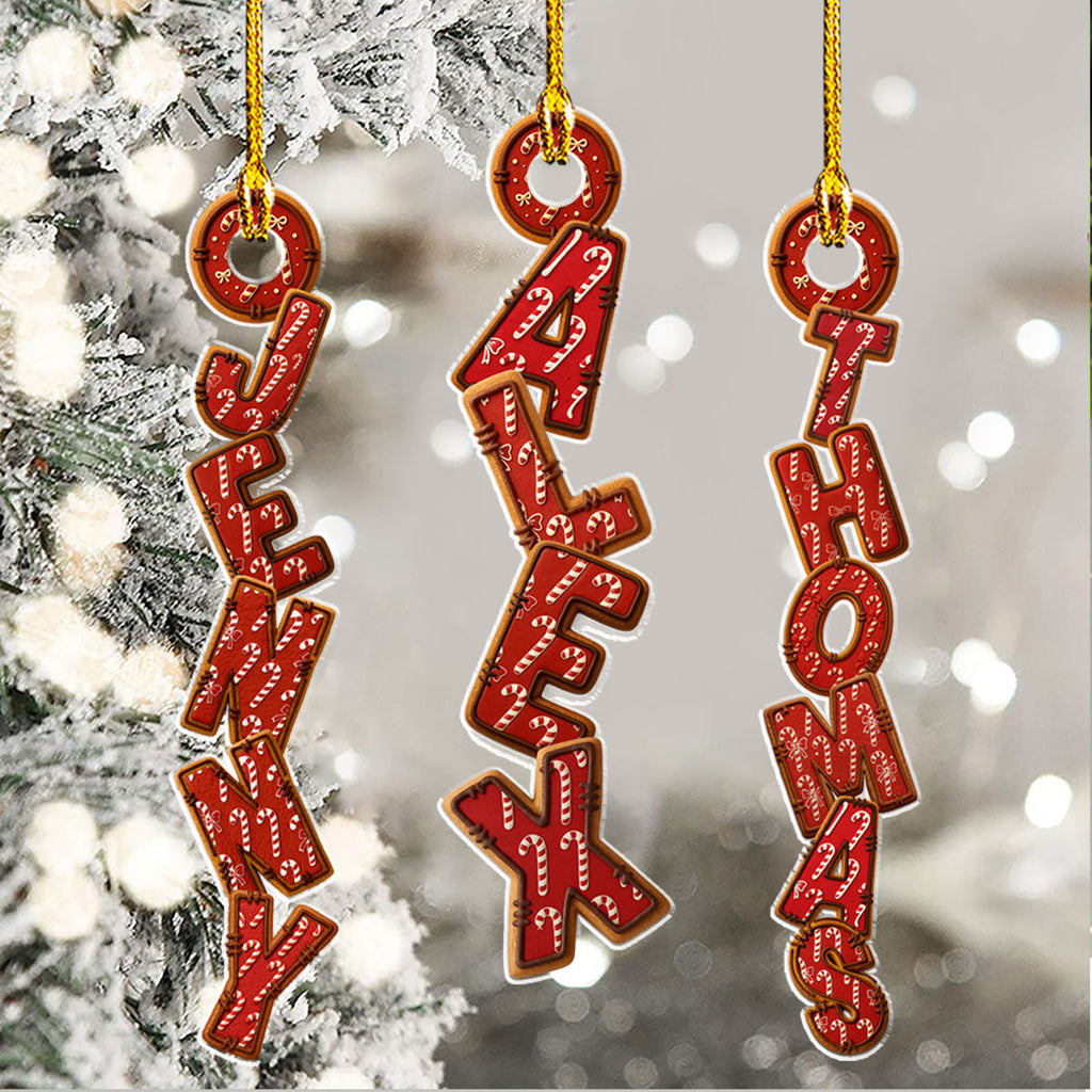 Custom Candy Cane Letter Christmas Ornament & Stocking Tag with Name • Santa Claus Letter - Personalized Acrylic Ornament