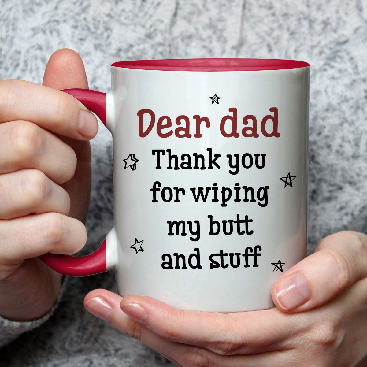 Custom Father's Day, Special Gift for Dad & Grandpa • Wiping My Bum - Personalized Accent Mug