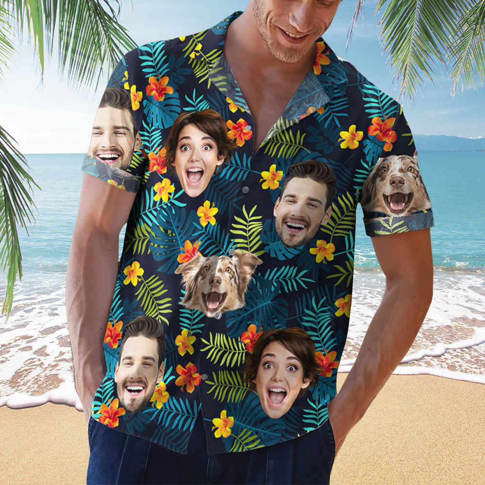 Photo Tropical Vibes Only - Personalized Hawaiian Shirt