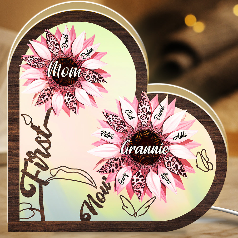 First Mom Now Grandma Flower - Personalized Light Box