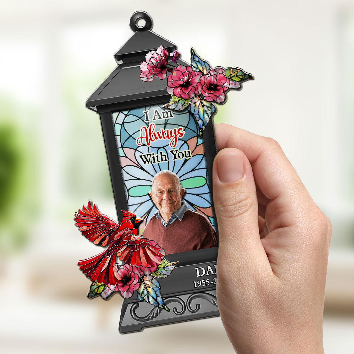 Custom Photo Memorial Hanging Decor, Remembrance Keepsake • I Am Always With You - Personalized Suncatcher
