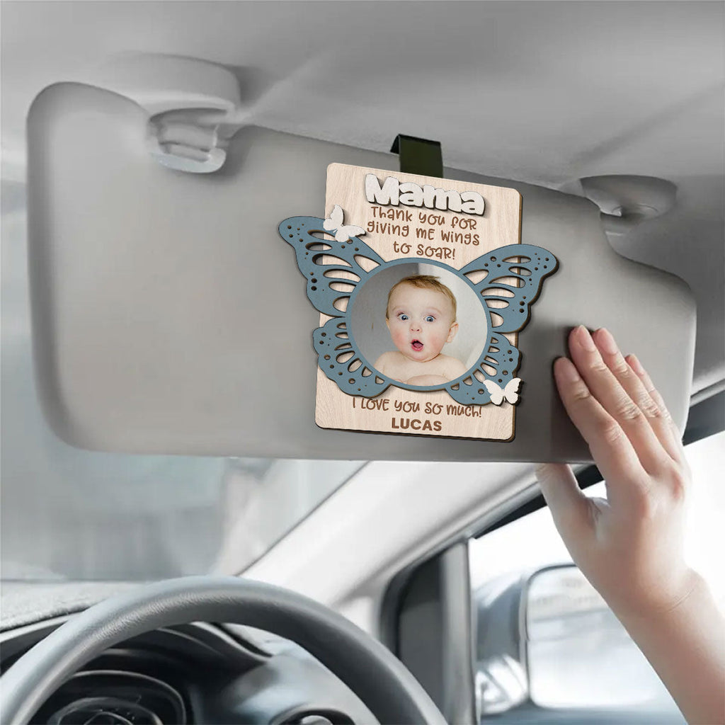 Thank You For Giving Us Wings - Personalized Car Visor Clip