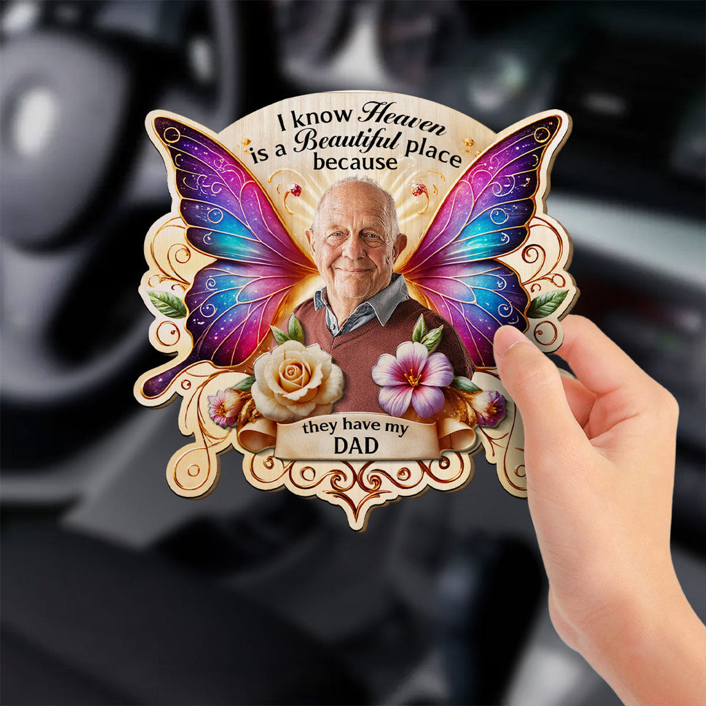 I Know Heaven Is A Beautiful - Personalized Car Visor Clip