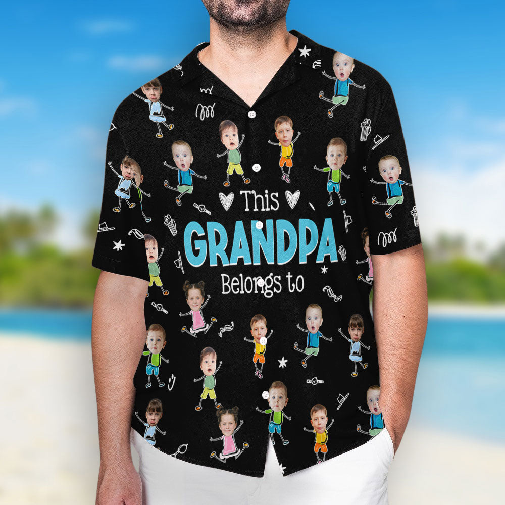 Grandpa This Belongs - Personalized Hawaiian Shirt