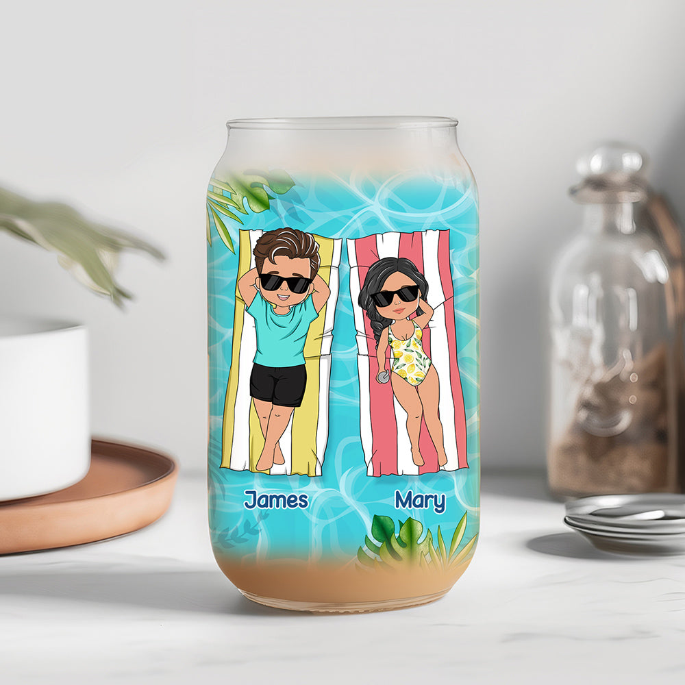 Life Is Better By The Pool - Personalized Glass Can