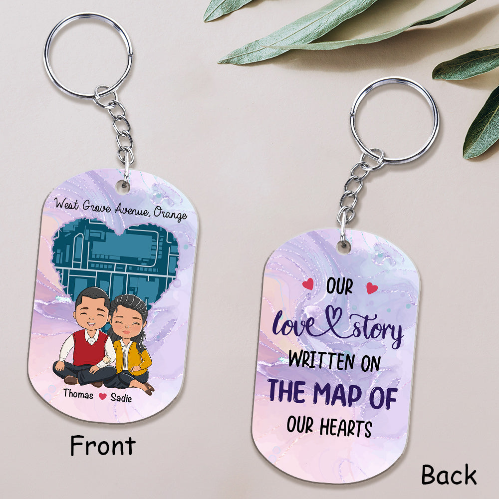Map The Map Of Heart - Personalized Acrylic Keychain