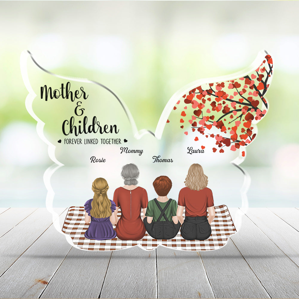 Custom Decor for Mom, Special Gift for Mother • Mother And Daughter Forever Linked Together - Personalized Acrylic Plaque