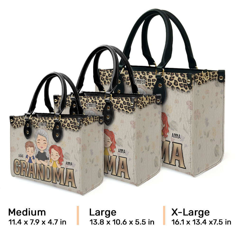 Grandma Kids Together - Personalized Leather Bag
