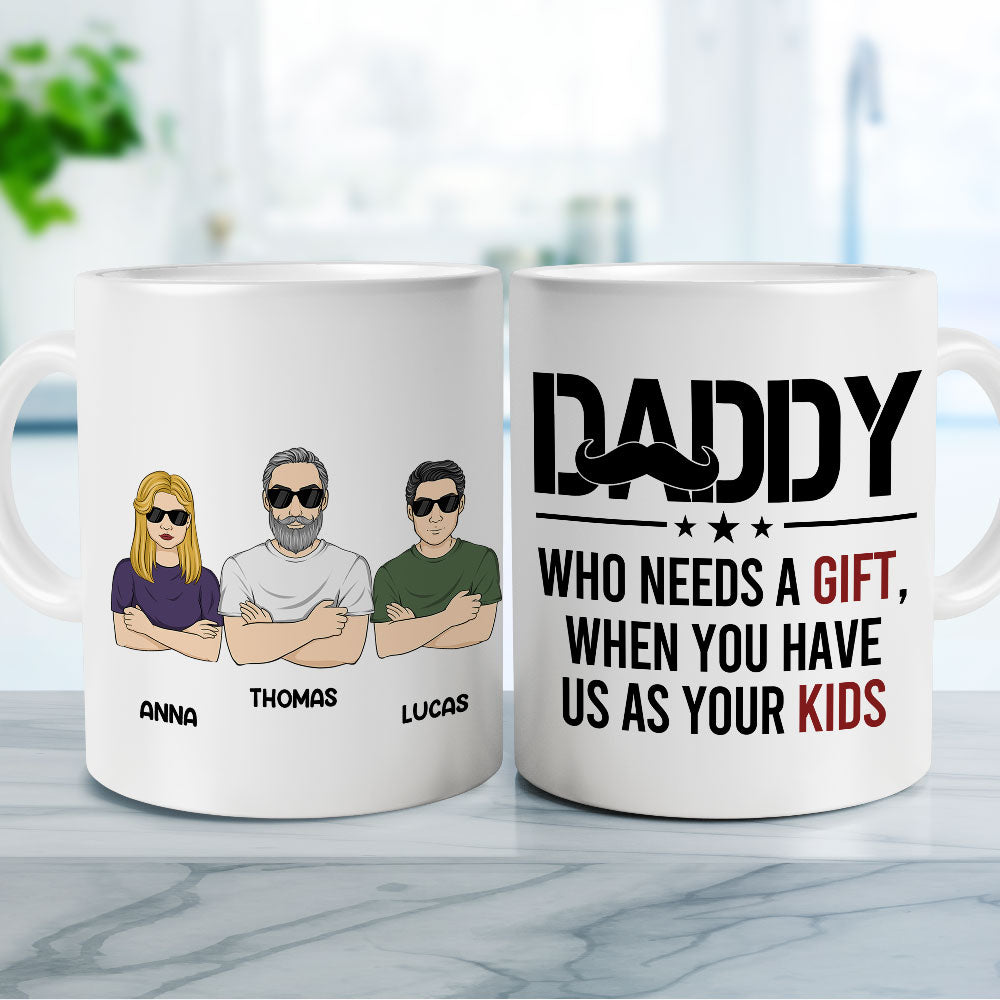 Custom Photo Christmas & Birthday Gift for Dad • Big Gift For Daddy - Personalized Coffee Mug