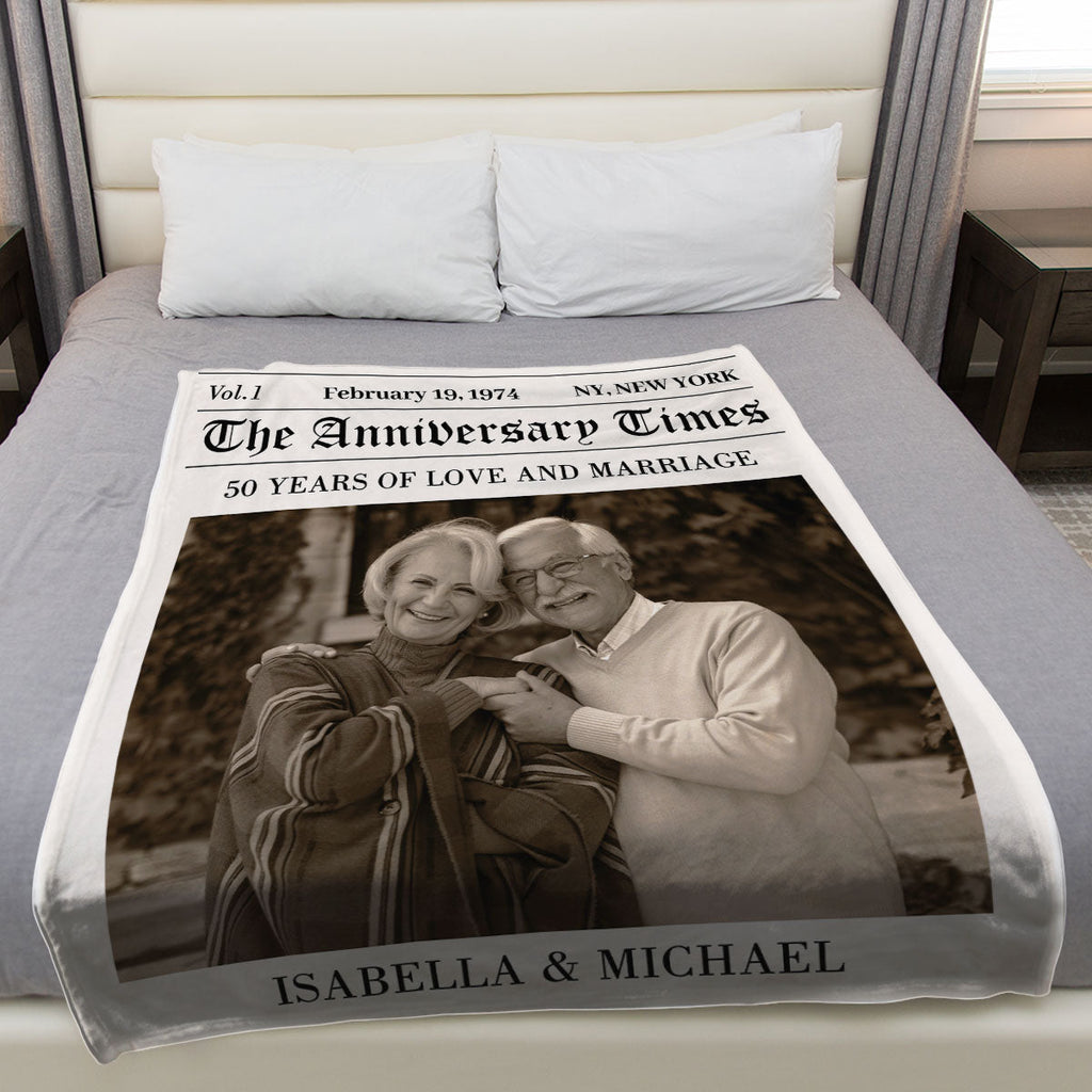 The Anniversary Times - Personalized Fleece Blanket