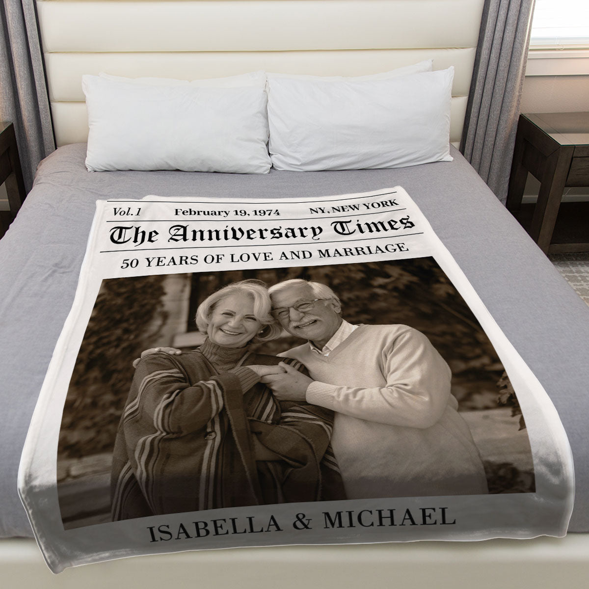 The Anniversary Times - Personalized Fleece Blanket