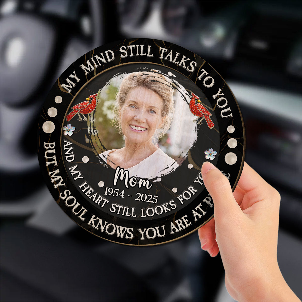 My Mind Still Talks To My Love - Personalized Car Visor Clip