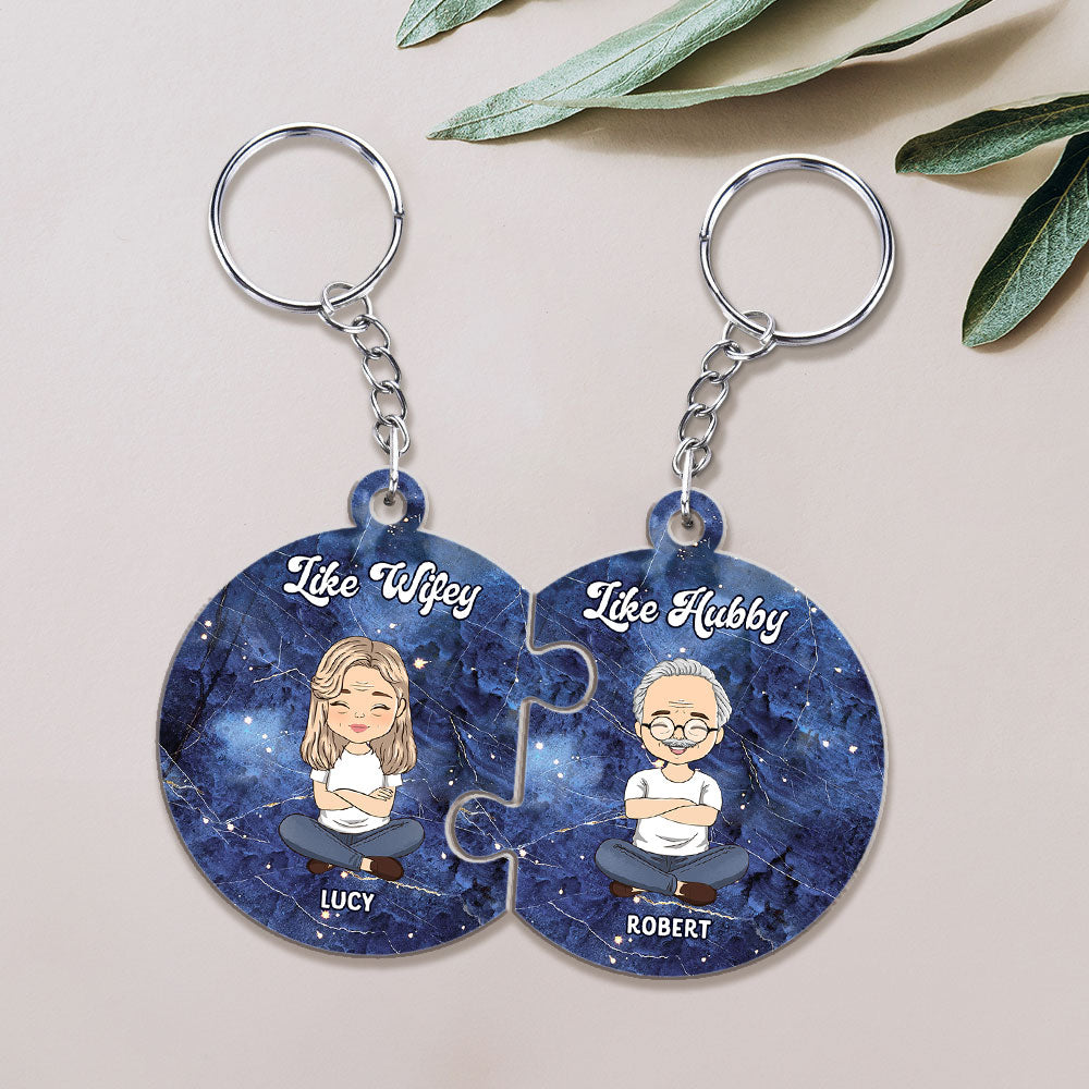 Star Map Like Wifey Like Hubby - Personalized Couple Acrylic Keychain