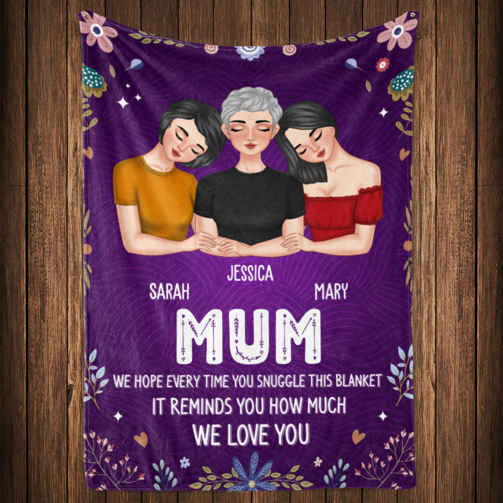 A Hug From Daughters To Mom - Personalized Fleece Blanket