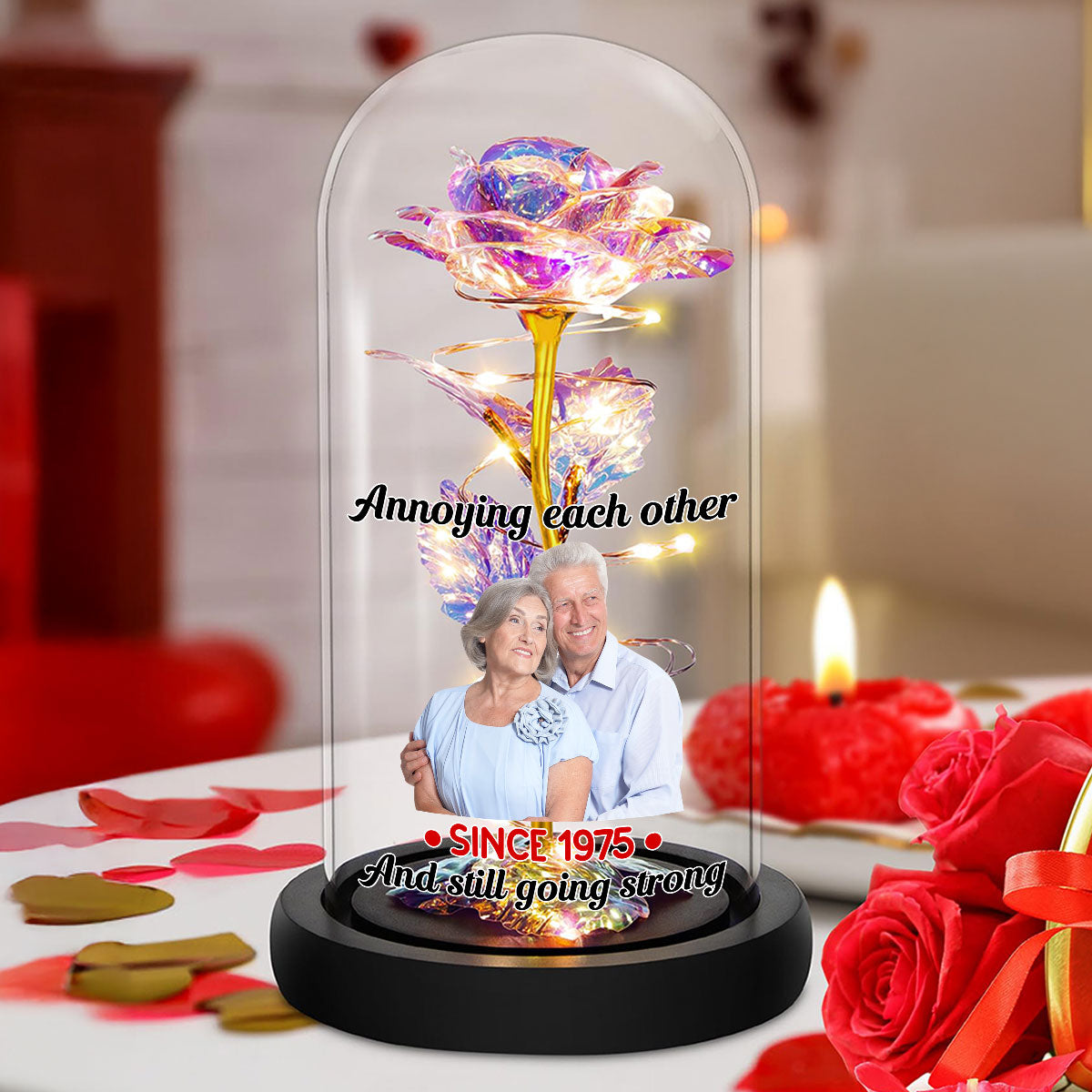 Annoying Each Other For Many Years Still Going Strong - Personalized Sparkly Rose