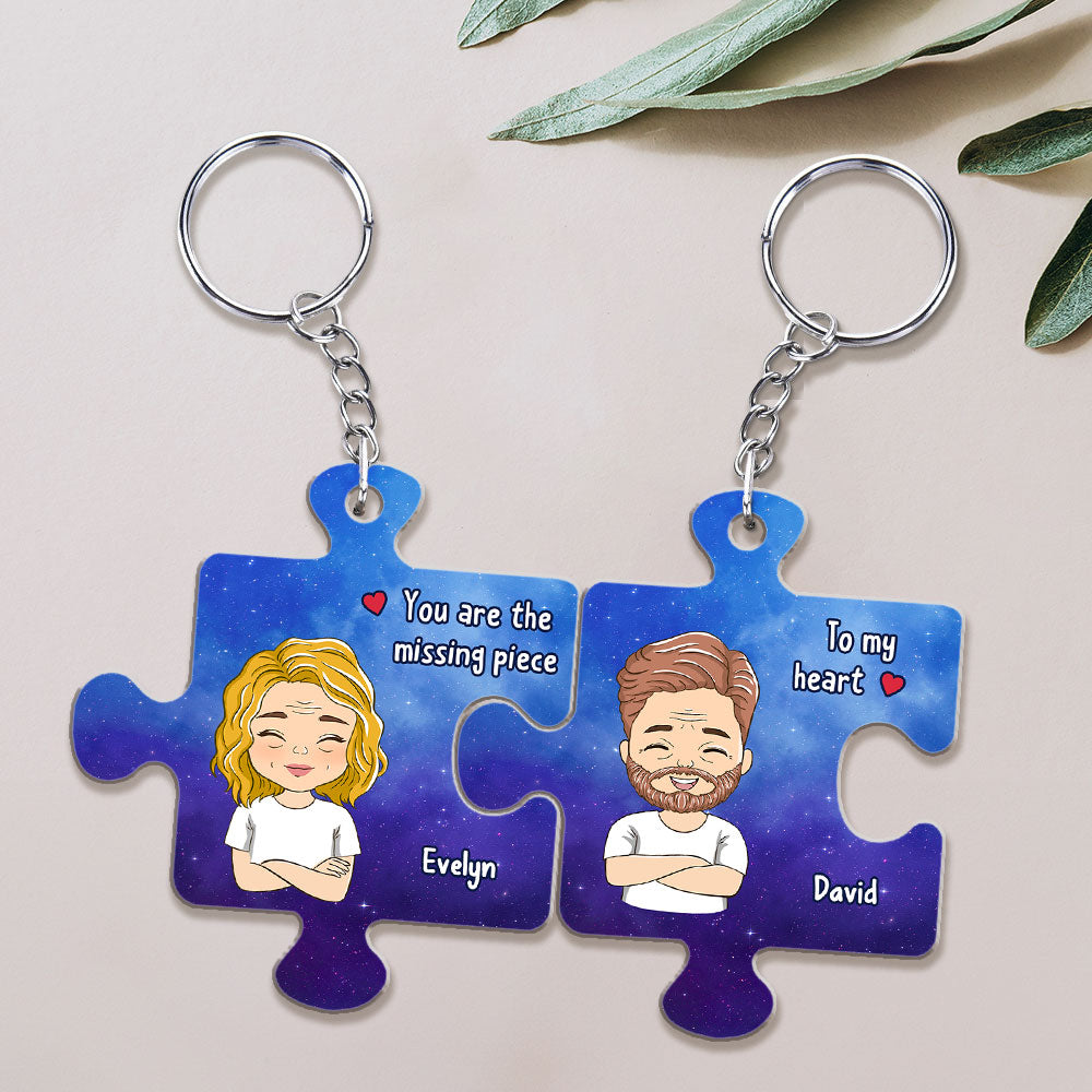 Star Map The Missing Piece - Personalized Couple Acrylic Keychain