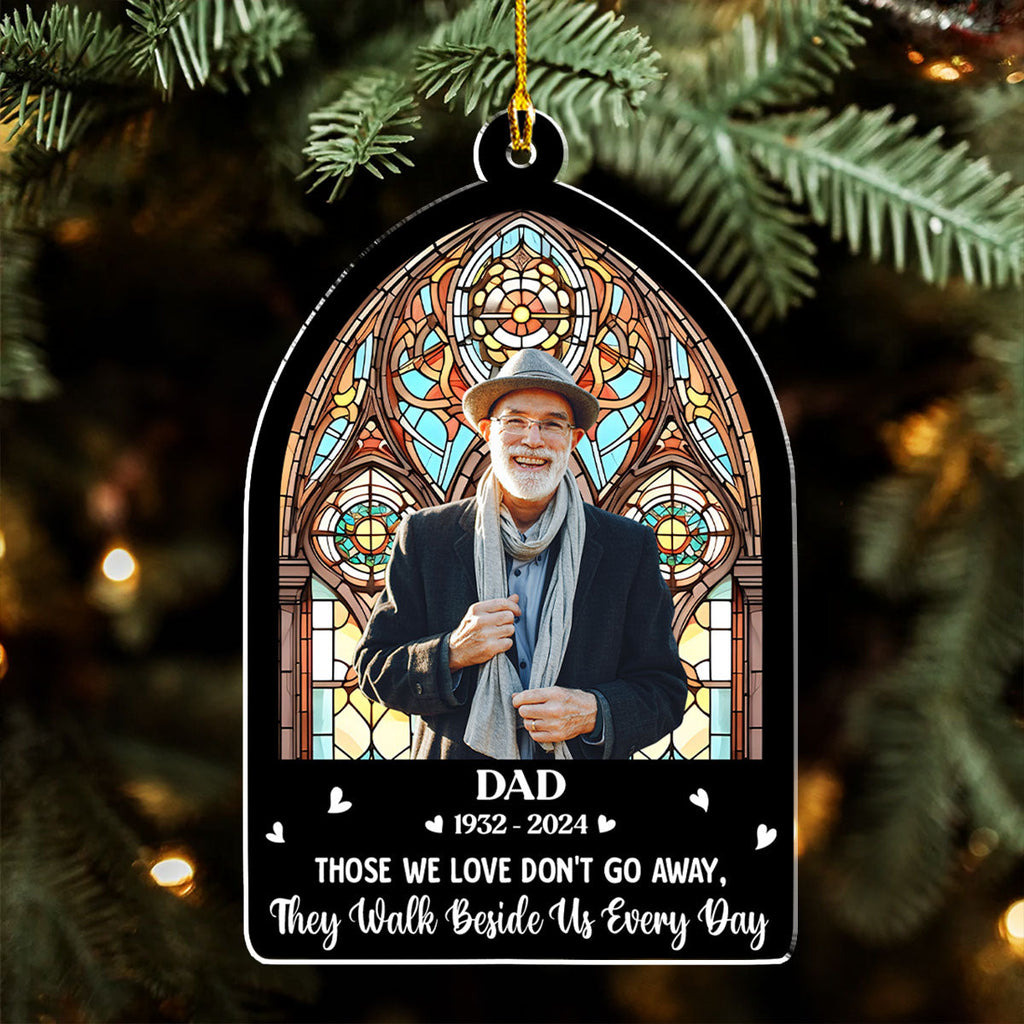 Custom Photo Memorial Christmas Ornament, Sympathy Keepsake • A Little Bit Of Heaven In Our Home - Personalized Acrylic Ornament