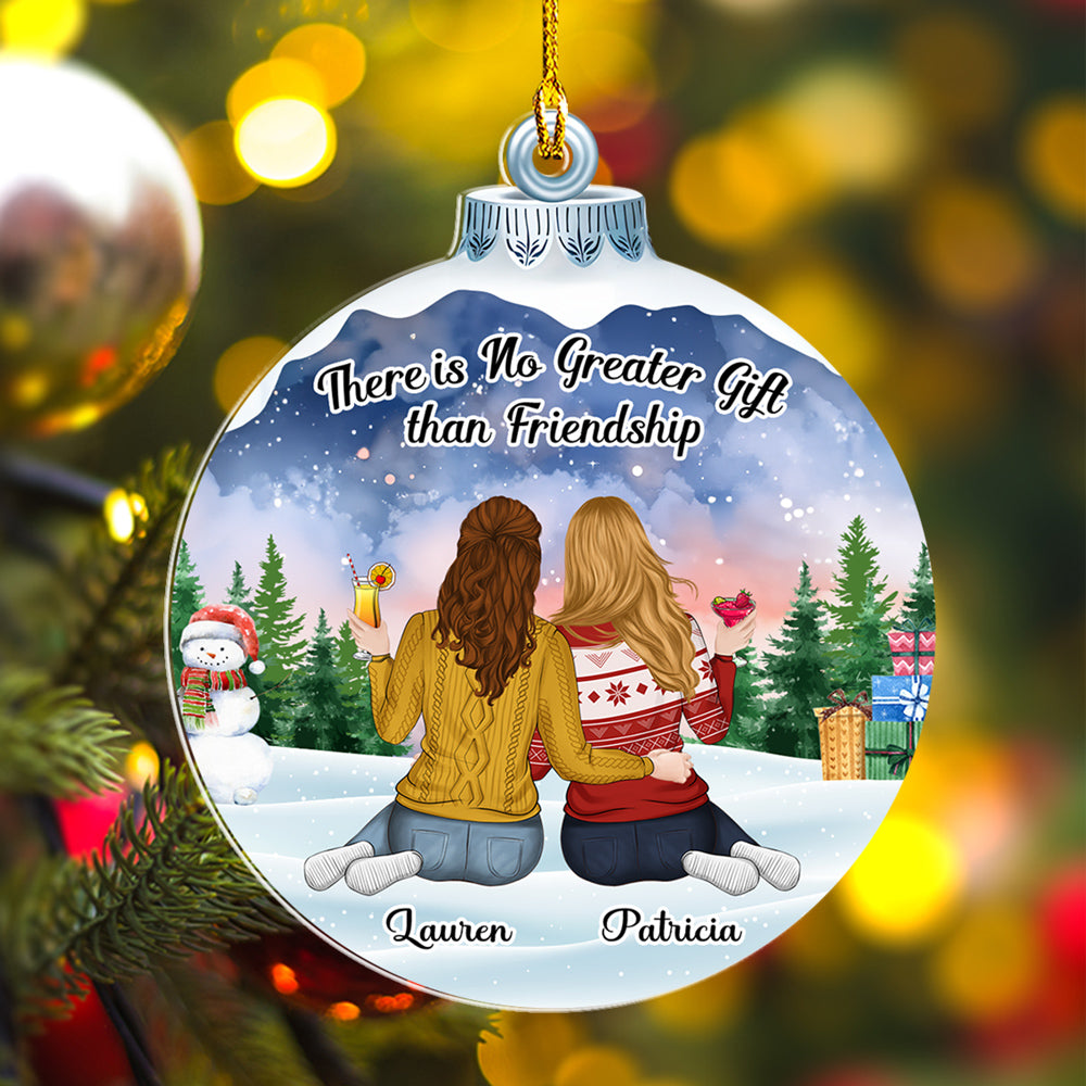 Custom Friendship Christmas Ornament, Best Friend Gift •  Friendship Is Last Forever - Personalized Acrylic Ornament