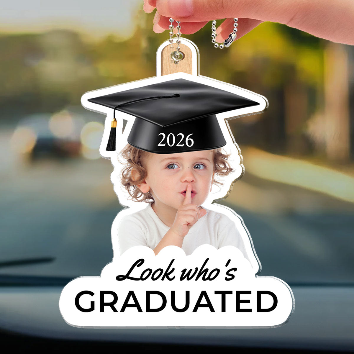 Childhood Photo Graduation Gift - Personalized Car Ornament